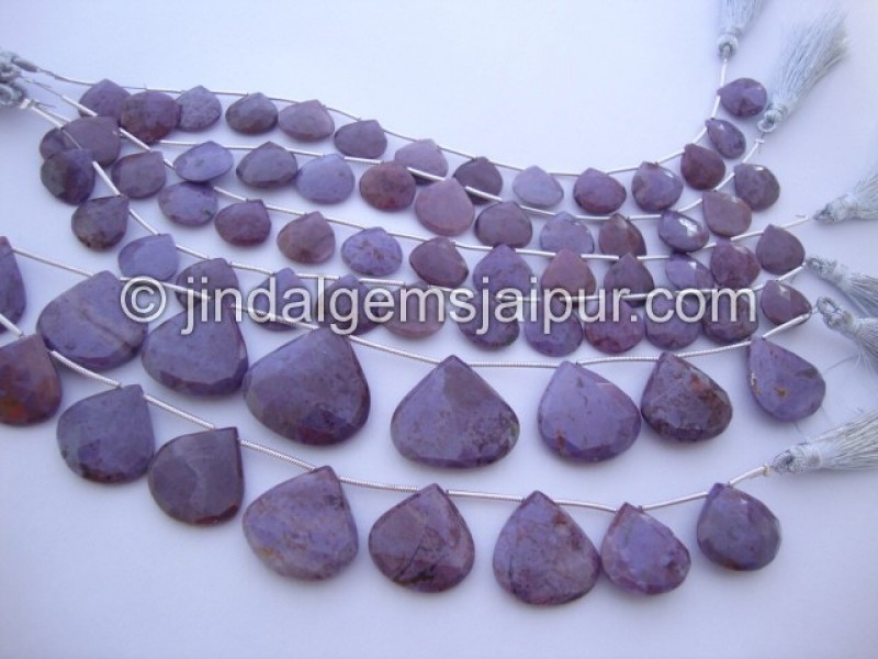 Dumortierite Far Faceted Heart Shape Beads